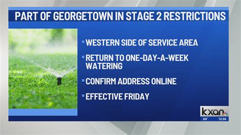 Georgetown watering restrictions loosened; All customers to be on 1 day watering schedule